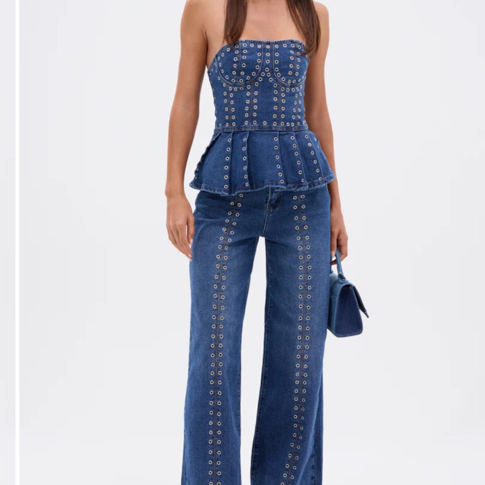 New Akira SOFIA DENIM CORSET WITH GROMMET - Picture 6 of 15